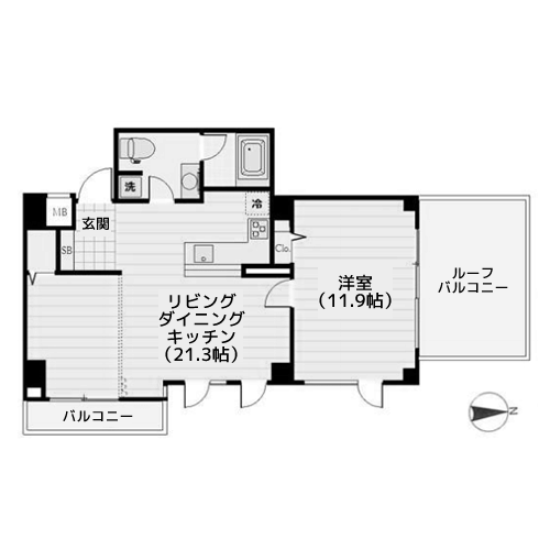 グレンパーク神楽坂 - 間取り図