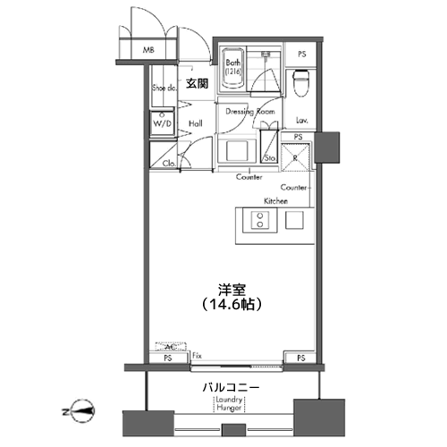 グラディート汐留ロッソ - 間取り図