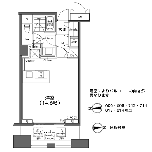 グラディート汐留ロッソ - 間取り図