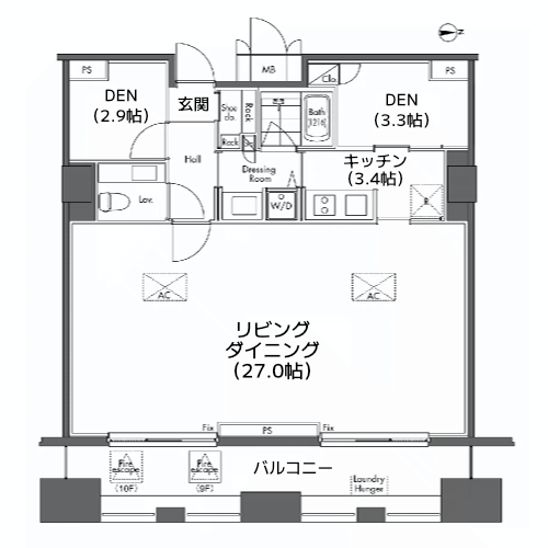 グラディート汐留ロッソ - 間取り図