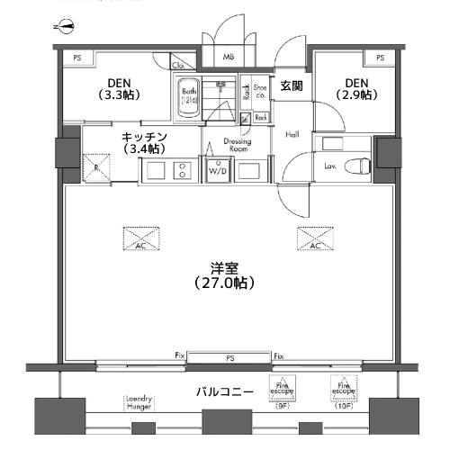 グラディート汐留ロッソ - 間取り図