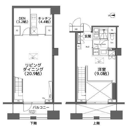 グラディート汐留ロッソ - 間取り図