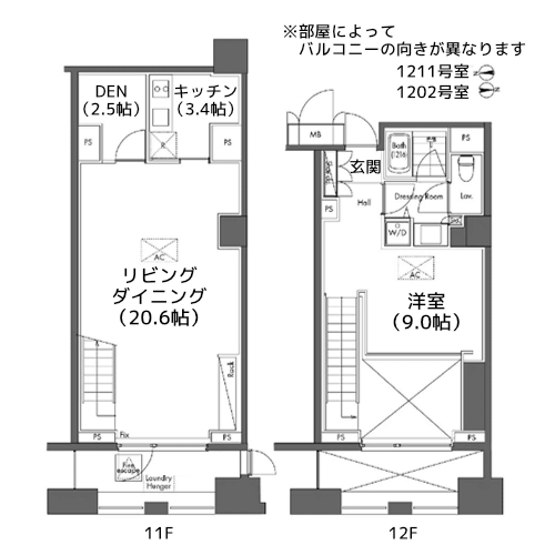 グラディート汐留ロッソ - 間取り図