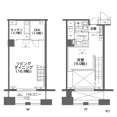 グラディート汐留ロッソ - 間取り図