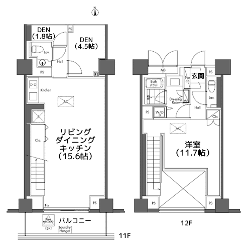 グラディート汐留ロッソ - 間取り図