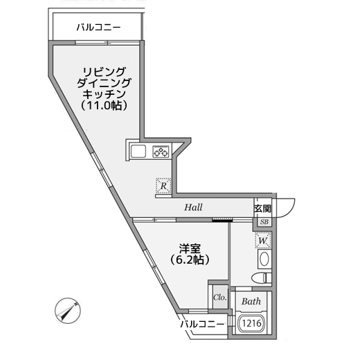グランドハウス中目黒 - 間取り図