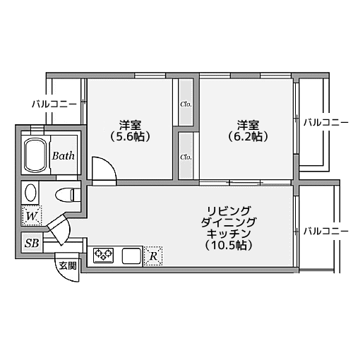 グランドハウス中目黒 - 間取り図