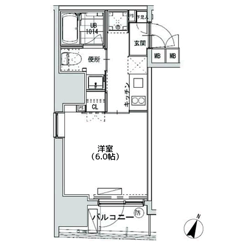 グランディオール広尾テラス - Bタイプ 間取り図