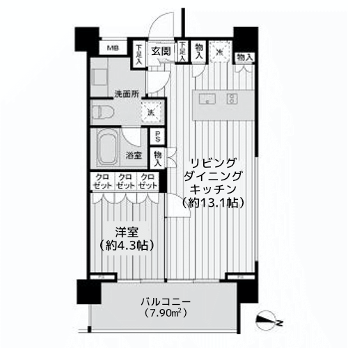 イクサージュ目黒 - 間取り図