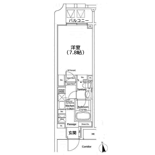 プライマル新宿若松町 - 間取り図