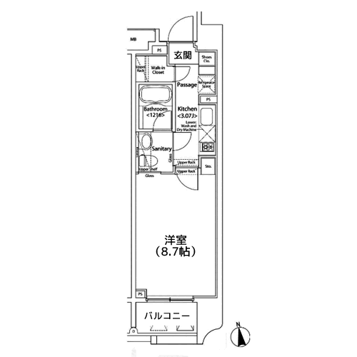 プライマル新宿若松町 - 間取り図