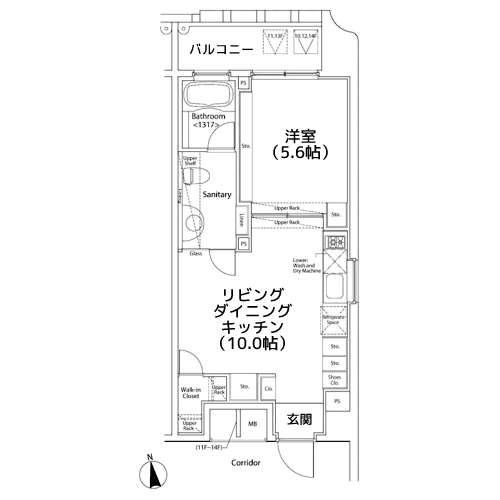 プライマル新宿若松町 - 間取り図