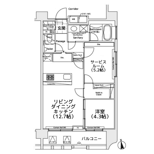 イプセ新宿若松町 - 間取り図