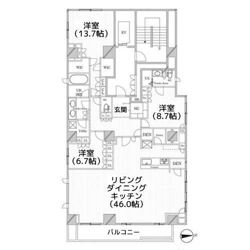 JP noie 恵比寿西 - 間取り図