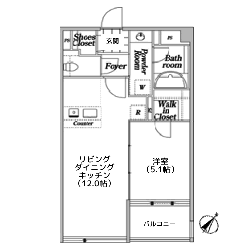 KDX大伝馬レジデンス - 間取り図