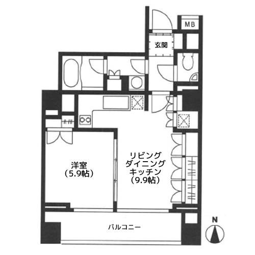 KDXレジデンス南麻布 - 間取り図