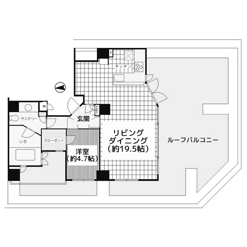K's麹町 - Eタイプ 間取り図