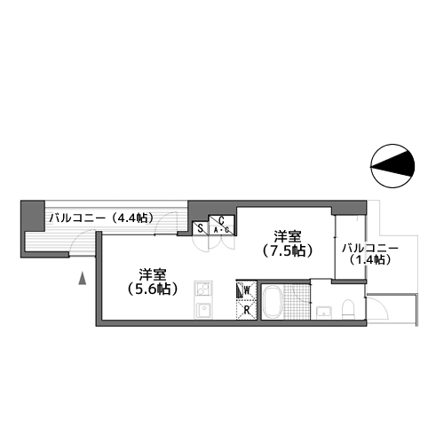 ル・シエル等々力 - 間取り図