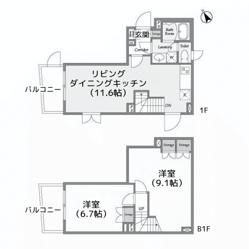 リーガランド大井町ウエスト - 間取り図