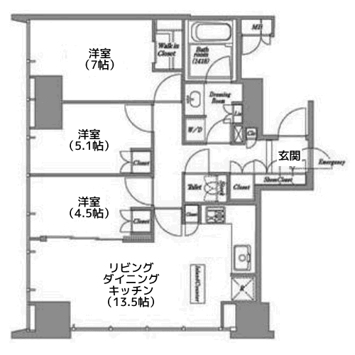 レキシントンスクエア白金高輪 - 間取り図