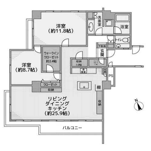 マンション雅叙苑 - 間取り図