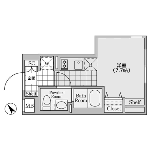 MDM千駄ヶ谷 West - 間取り図
