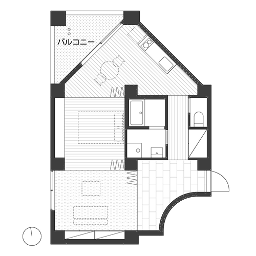 三組坂flat - 間取り図
