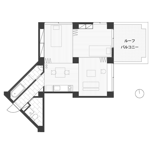 三組坂flat - 間取り図