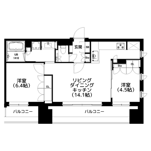 中目黒ウエスト - 間取り図