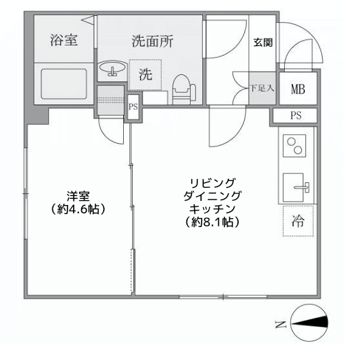 プラティーク旗の台ヒルサイド - Dタイプ・間取り図