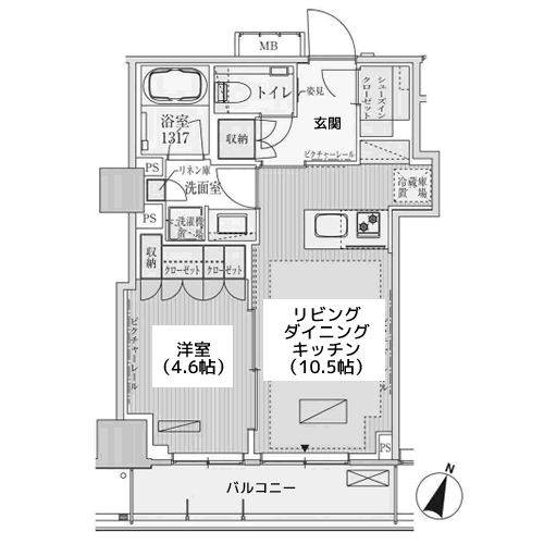 パークアクシス赤坂見附 - 間取り図