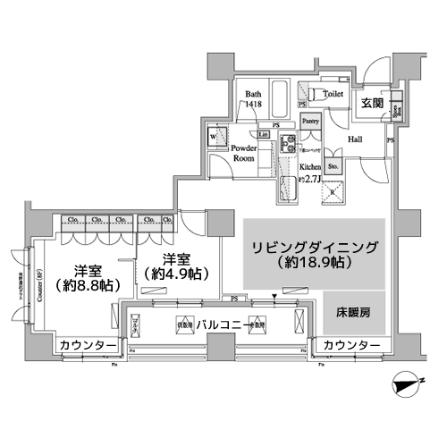 パークアクシス代官山 - 間取り図
