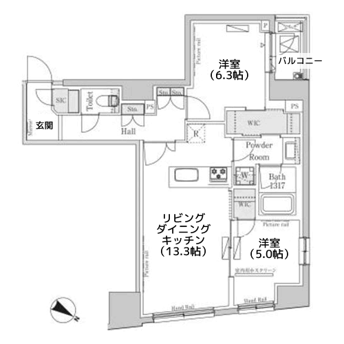 パークアクシス日本橋堀留町 - 間取り図