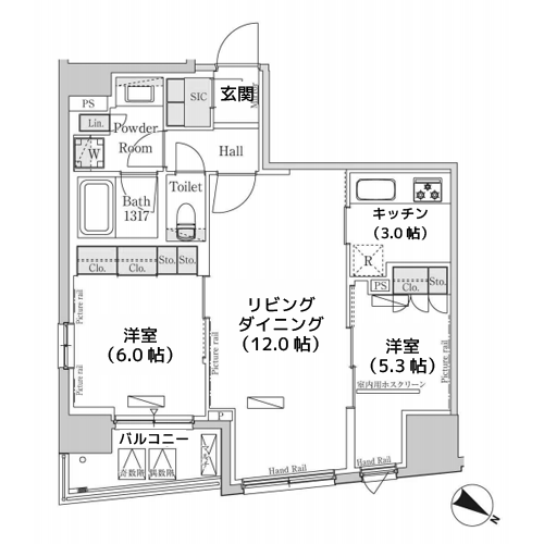 パークアクシス日本橋堀留町 - 間取り図