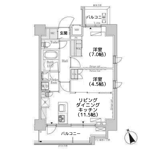 パークアクシス芝浦 - 間取り図