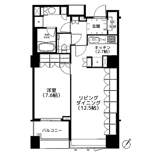 パークキューブ目黒タワー - 間取り図