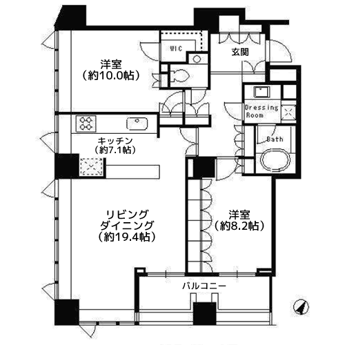 パークキューブ目黒タワー - 間取り図