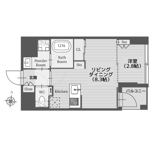 パークルール恵比寿 - 間取り図