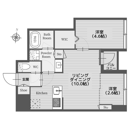 パークルール恵比寿 - 間取り図