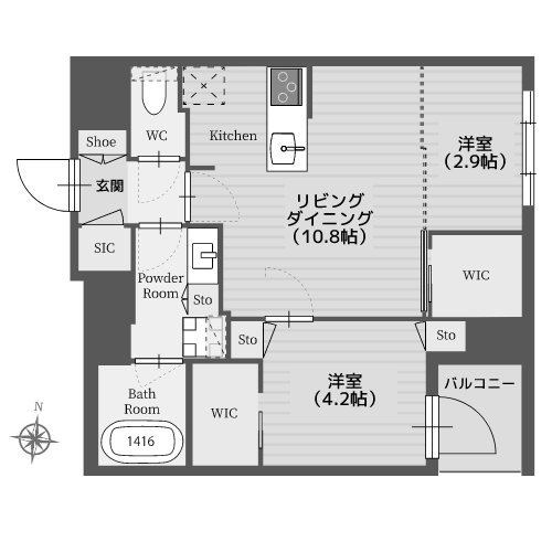 パークルール恵比寿 - 間取り図