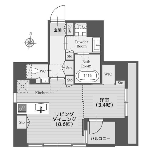 パークルール恵比寿 - 間取り図