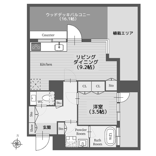 パークルール恵比寿 - 間取り図