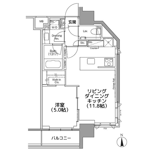 パークハビオ飯田橋 - 間取り図