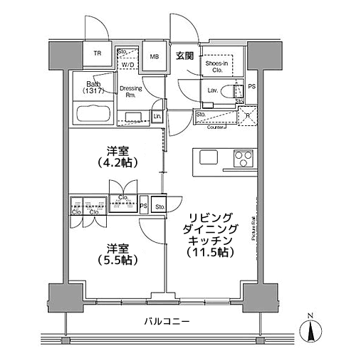 パークハビオ飯田橋 - 間取り図