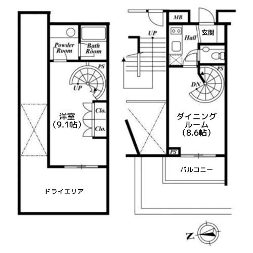 ピアース西麻布 - 間取り図