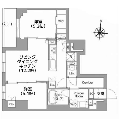 プラネソシエプラス旗の台 - 間取り図