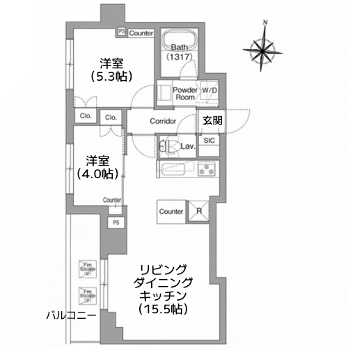 プラネソシエプラス旗の台 - 間取り図
