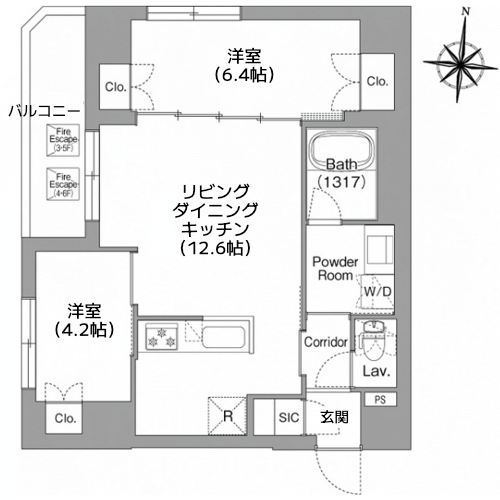 プラネソシエプラス旗の台 - 間取り図