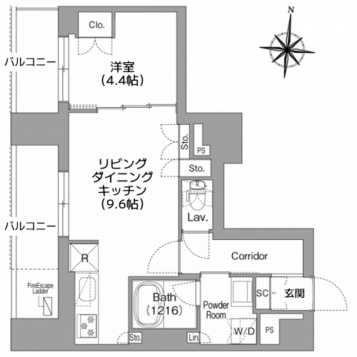 プラネソシエプラス旗の台 - 間取り図