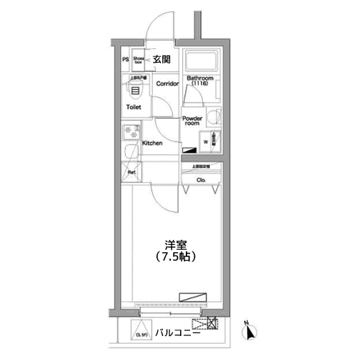 プレミアムキューブ奥沢#mo - 間取り図